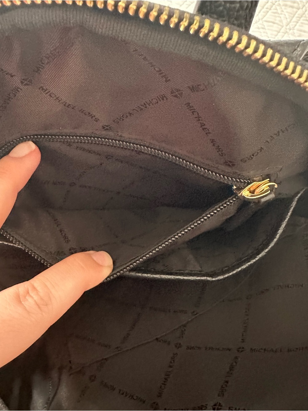 MICHAEL KORS Black Pebble Leather Mini Backpack with Gold Accents - Picture 8 of 9